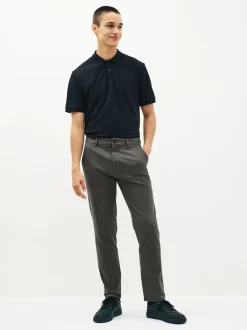 Broeken En Chino's|Next Donkergrijs - Standaard toelopende pasvorm - Stretchy chino