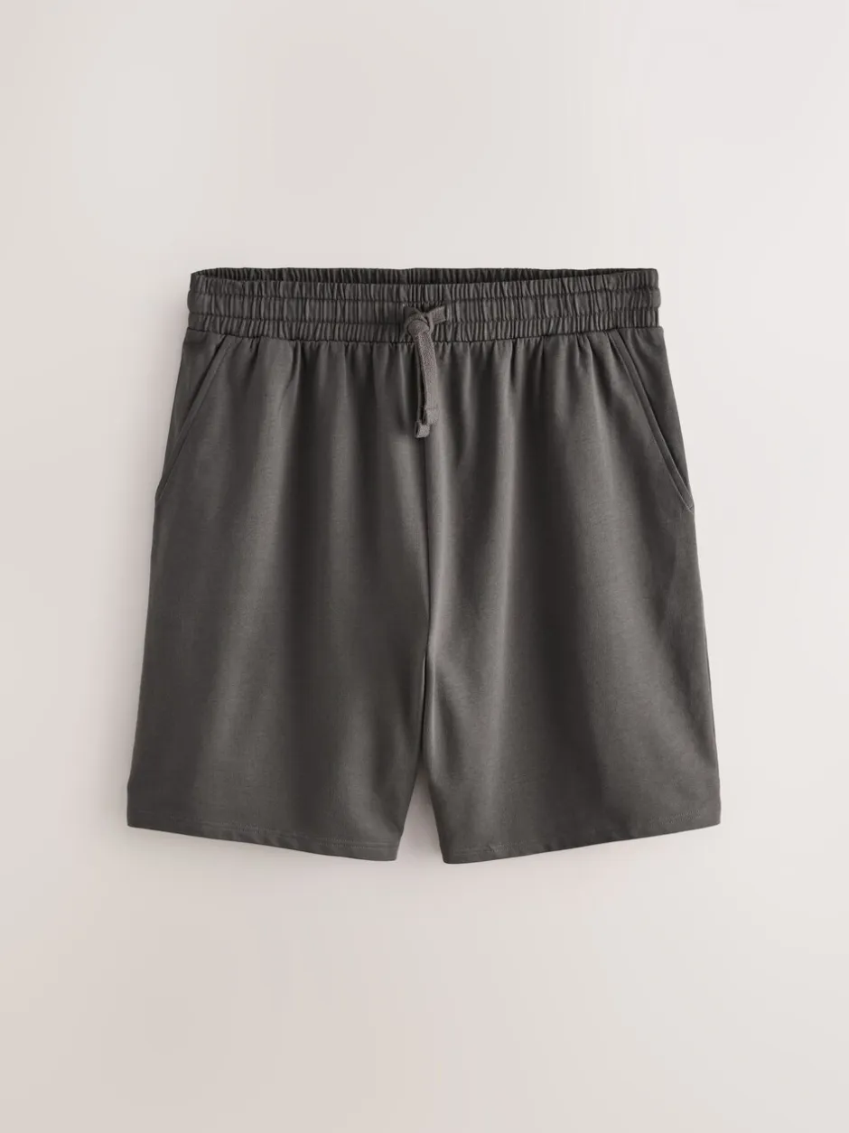 Loungewear|Shorts|Next - Loopback Soft Touch 2 Pack Jogger Shorts Donkergrijs/zwart