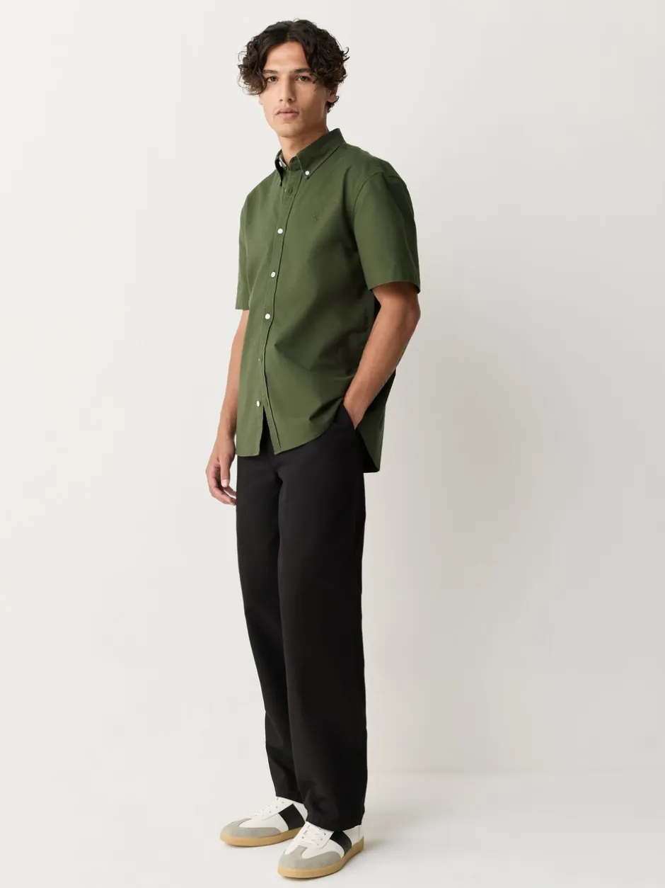 Formele Overhemden|Shirts|Next Donkergroen - Normale Pasvorm - Oxford-overhemd met korte mouwen