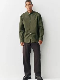 Formele Overhemden|Shirts|Next Donkergroen - Normale Pasvorm - Oxford-hemd met lange mouwen