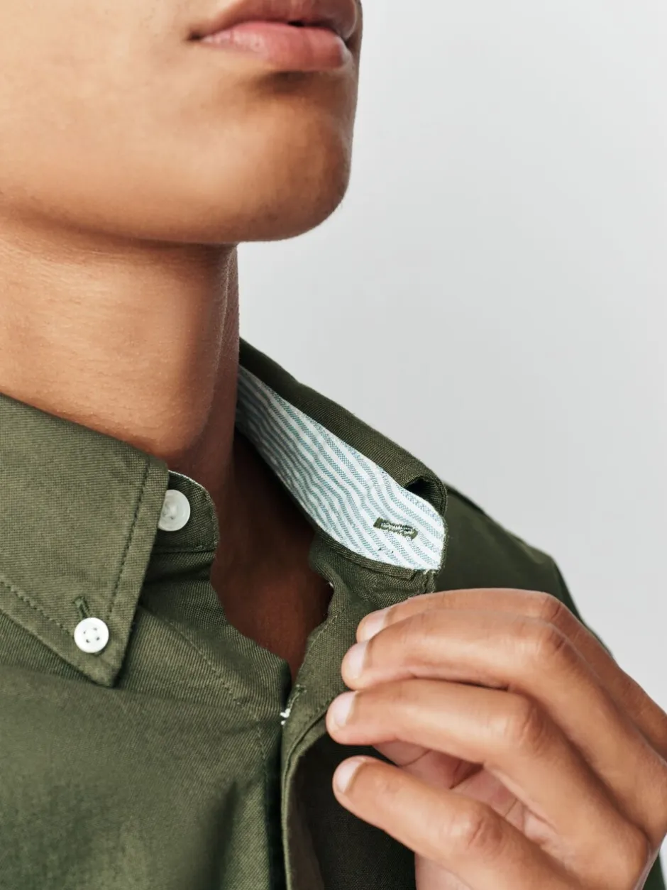 Formele Overhemden|Shirts|Next Donkergroen - Normale Pasvorm - Oxford-hemd met lange mouwen
