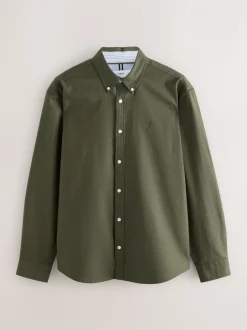 Formele Overhemden|Shirts|Next Donkergroen - Normale Pasvorm - Oxford-hemd met lange mouwen