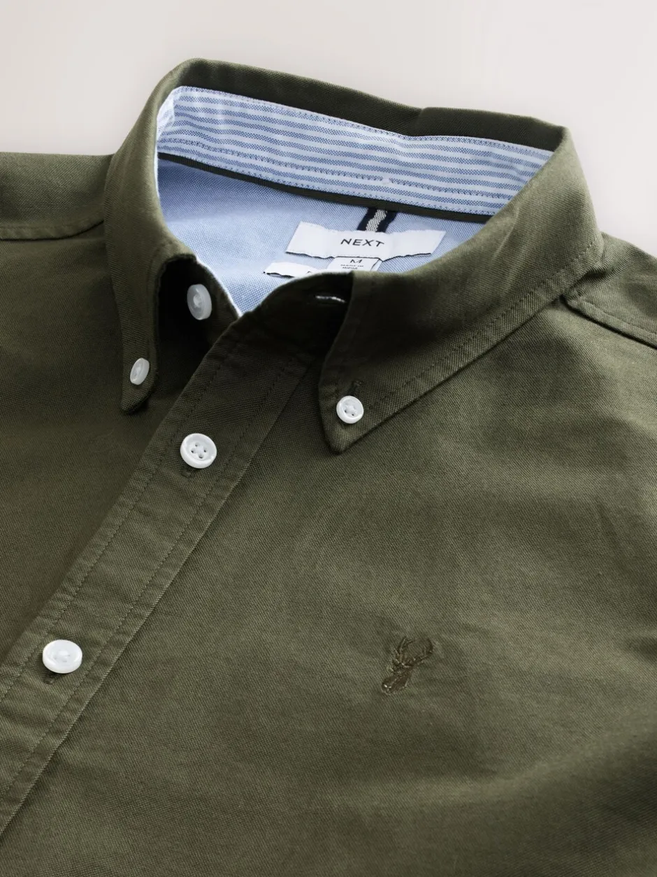 Formele Overhemden|Shirts|Next Donkergroen - Normale Pasvorm - Oxford-hemd met lange mouwen