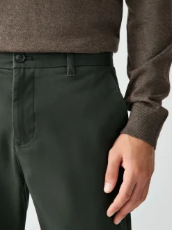 Broeken En Chino's*Next Donkergroen - Slim Fit - Stretchy chino