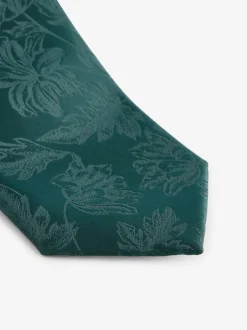Stropdassen En Pochets*Next - Smal - Set van stropdas en pochet Donkergroen