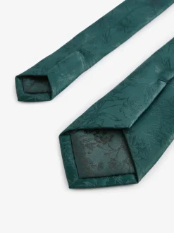 Stropdassen En Pochets*Next - Smal - Set van stropdas en pochet Donkergroen