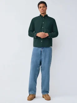 Formele Overhemden|Shirts*Next Donkergroen - Soft Touch Oxford Long Sleeve Shirt