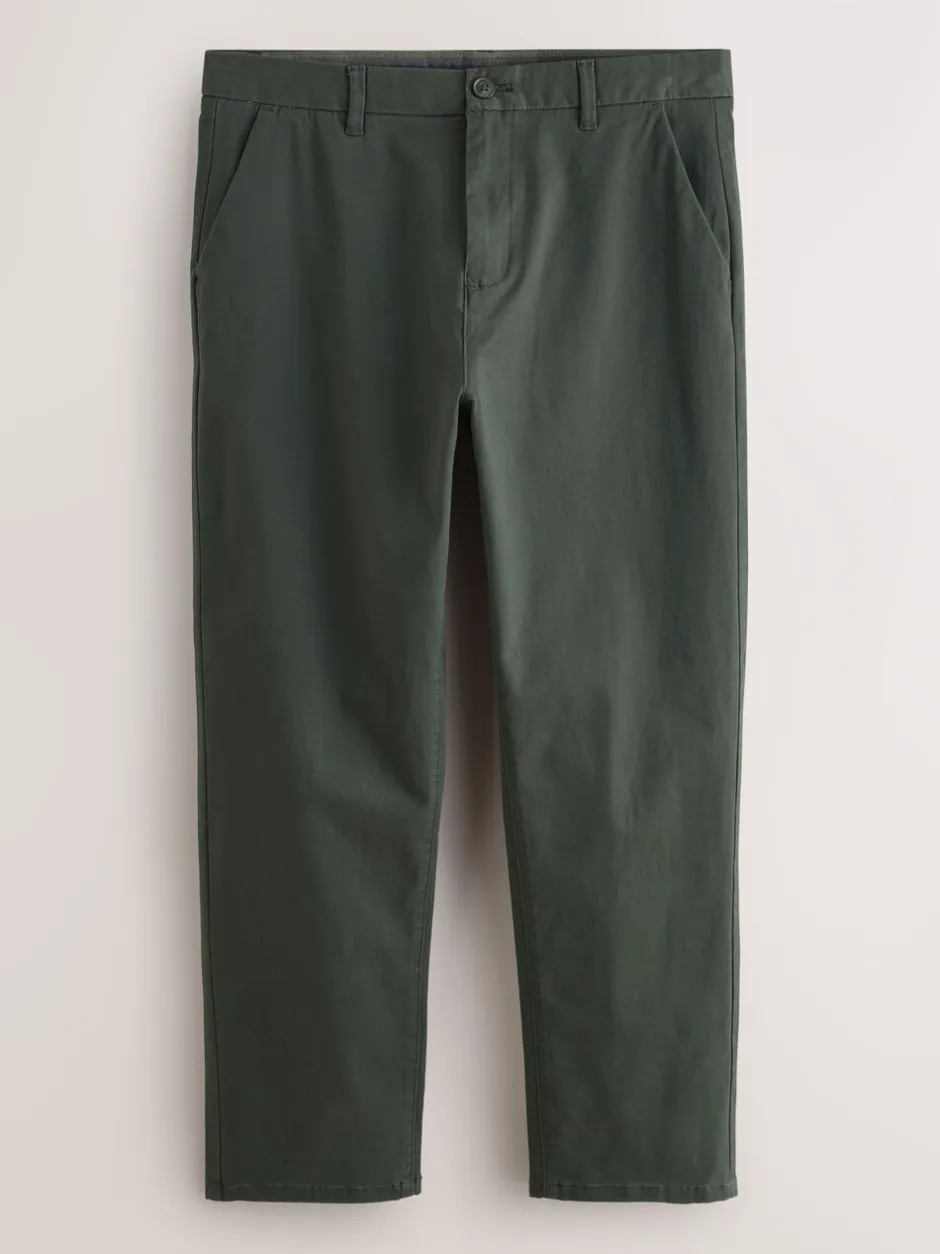 Broeken En Chino's*Next Donkergroen - Straight fit - Stretchy chino