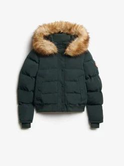Jassen En Jacks*Superdry Donkergroen - Everest bomberjack met capuchon