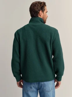 Loungewear|Jassen En Jacks|Next - Volledig doorlopende rits - Borg Fleece Donkergroen
