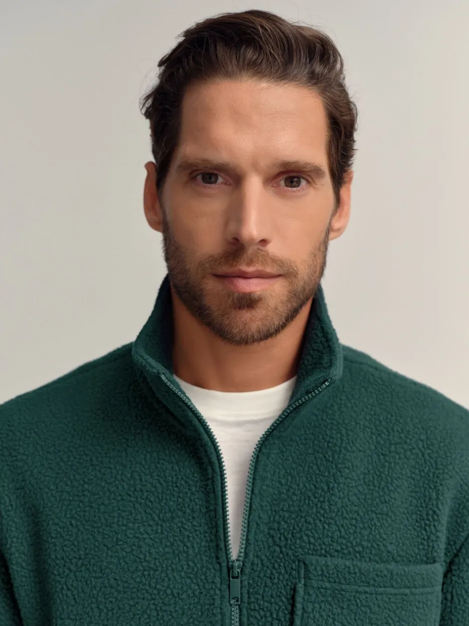 Loungewear|Jassen En Jacks|Next - Volledig doorlopende rits - Borg Fleece Donkergroen