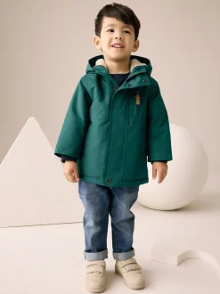 Jassen, Jacks En Kinderwagenpakjes|Schoolkleding*Next Donkergroen - Waterdichte parka met borgvoering (3mnd -7jr)