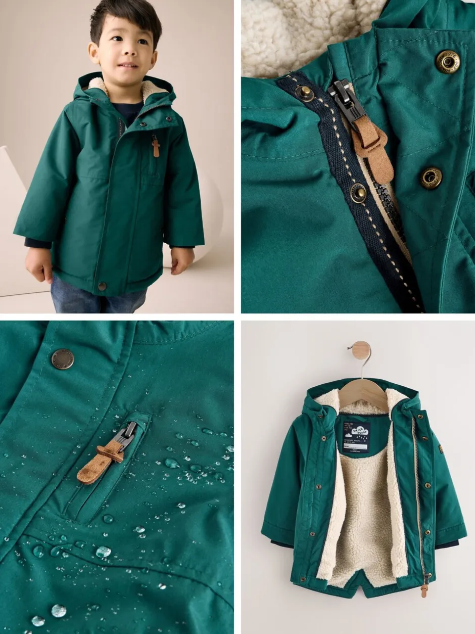 Jassen, Jacks En Kinderwagenpakjes|Schoolkleding*Next Donkergroen - Waterdichte parka met borgvoering (3mnd -7jr)