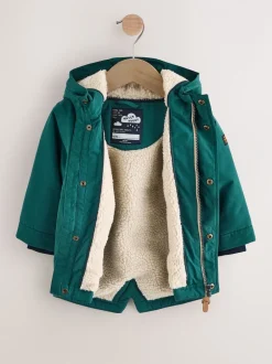 Jassen, Jacks En Kinderwagenpakjes|Schoolkleding*Next Donkergroen - Waterdichte parka met borgvoering (3mnd -7jr)