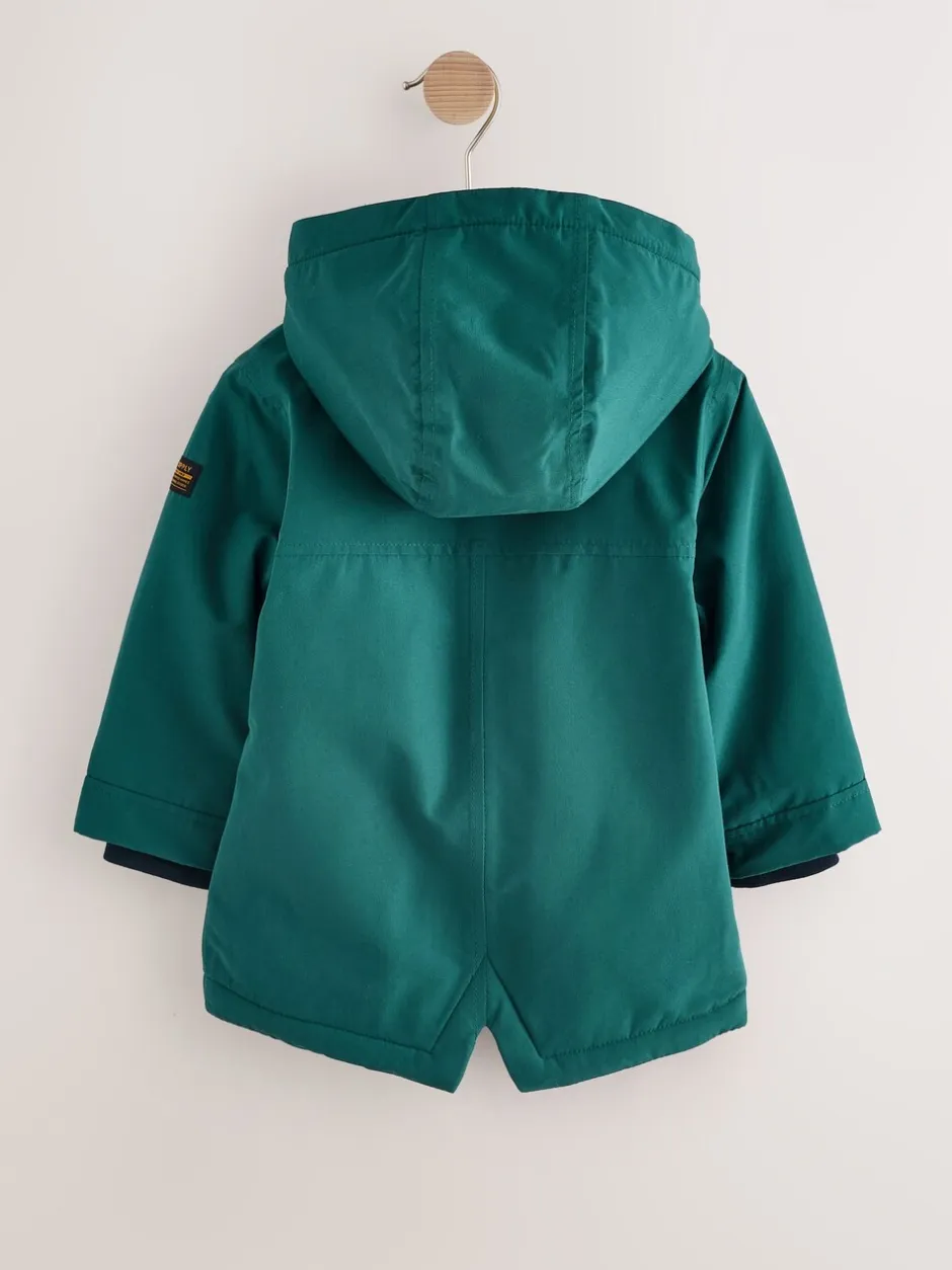 Jassen, Jacks En Kinderwagenpakjes|Schoolkleding*Next Donkergroen - Waterdichte parka met borgvoering (3mnd -7jr)