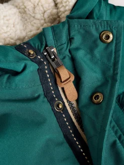 Jassen, Jacks En Kinderwagenpakjes|Schoolkleding*Next Donkergroen - Waterdichte parka met borgvoering (3mnd -7jr)