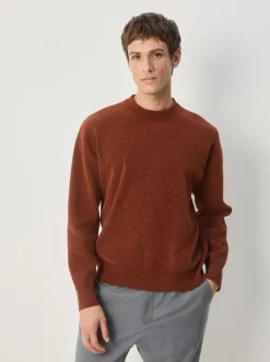 Gebreide Kleding|Next - Relaxed Fit Plain Chenille Crew Neck Jumper Donkeroranje