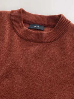 Gebreide Kleding|Next - Relaxed Fit Plain Chenille Crew Neck Jumper Donkeroranje