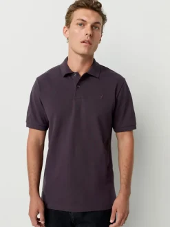 Poloshirts|Next Donkerpaars - Normale Pasvorm - Piqué poloshirt met korte mouwen