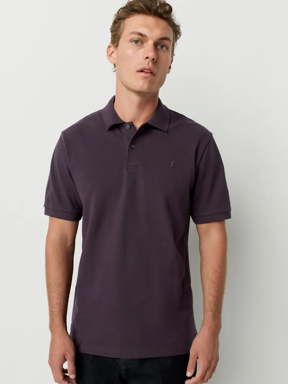Poloshirts|Next Donkerpaars - Normale Pasvorm - Piqué poloshirt met korte mouwen
