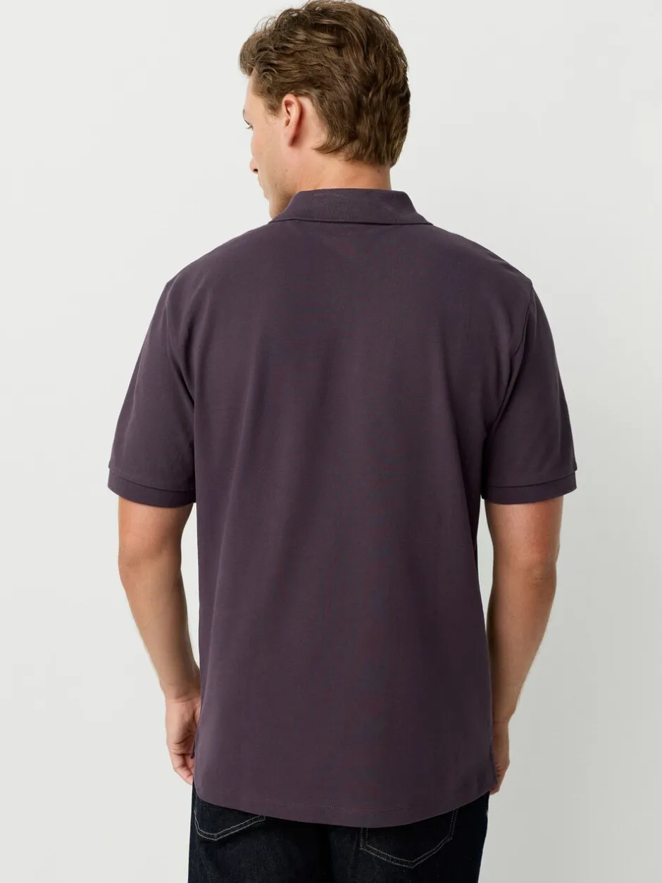 Poloshirts|Next Donkerpaars - Normale Pasvorm - Piqué poloshirt met korte mouwen