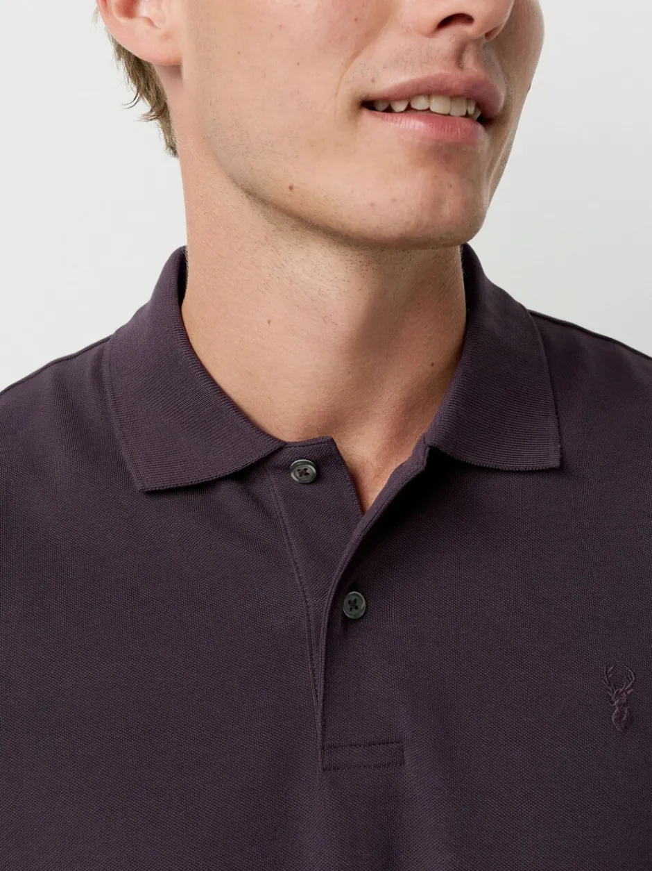 Poloshirts|Next Donkerpaars - Normale Pasvorm - Piqué poloshirt met korte mouwen