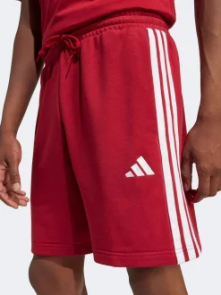 Sportkleding|Shorts*adidas Donkerrood - Essential 3-Stripes French Terry Shorts