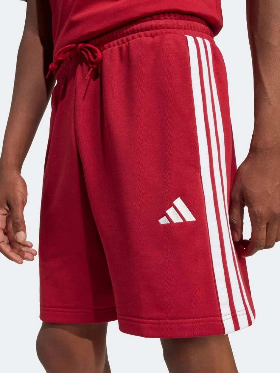 Sportkleding|Shorts*adidas Donkerrood - Essential 3-Stripes French Terry Shorts