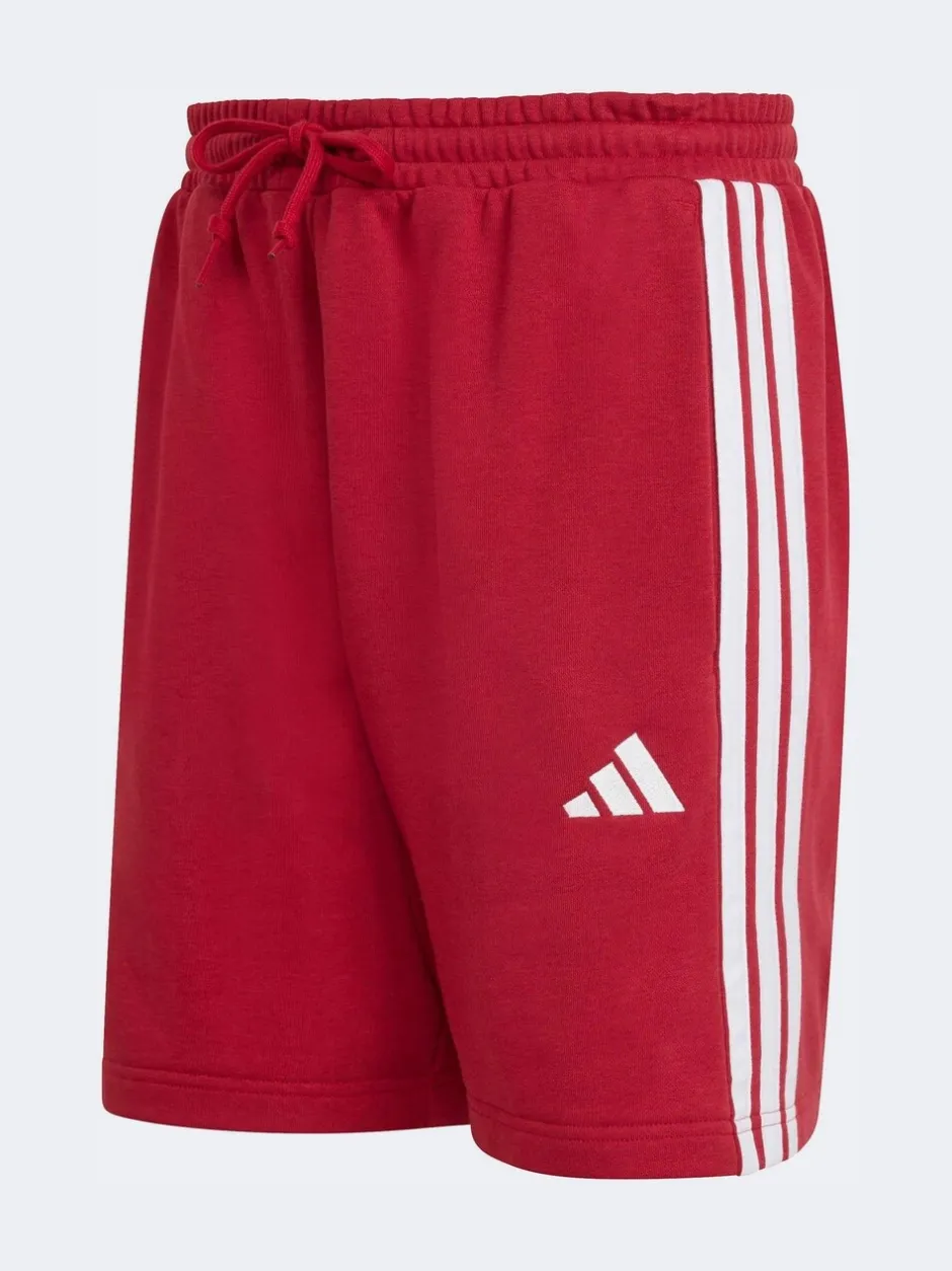 Sportkleding|Shorts*adidas Donkerrood - Essential 3-Stripes French Terry Shorts