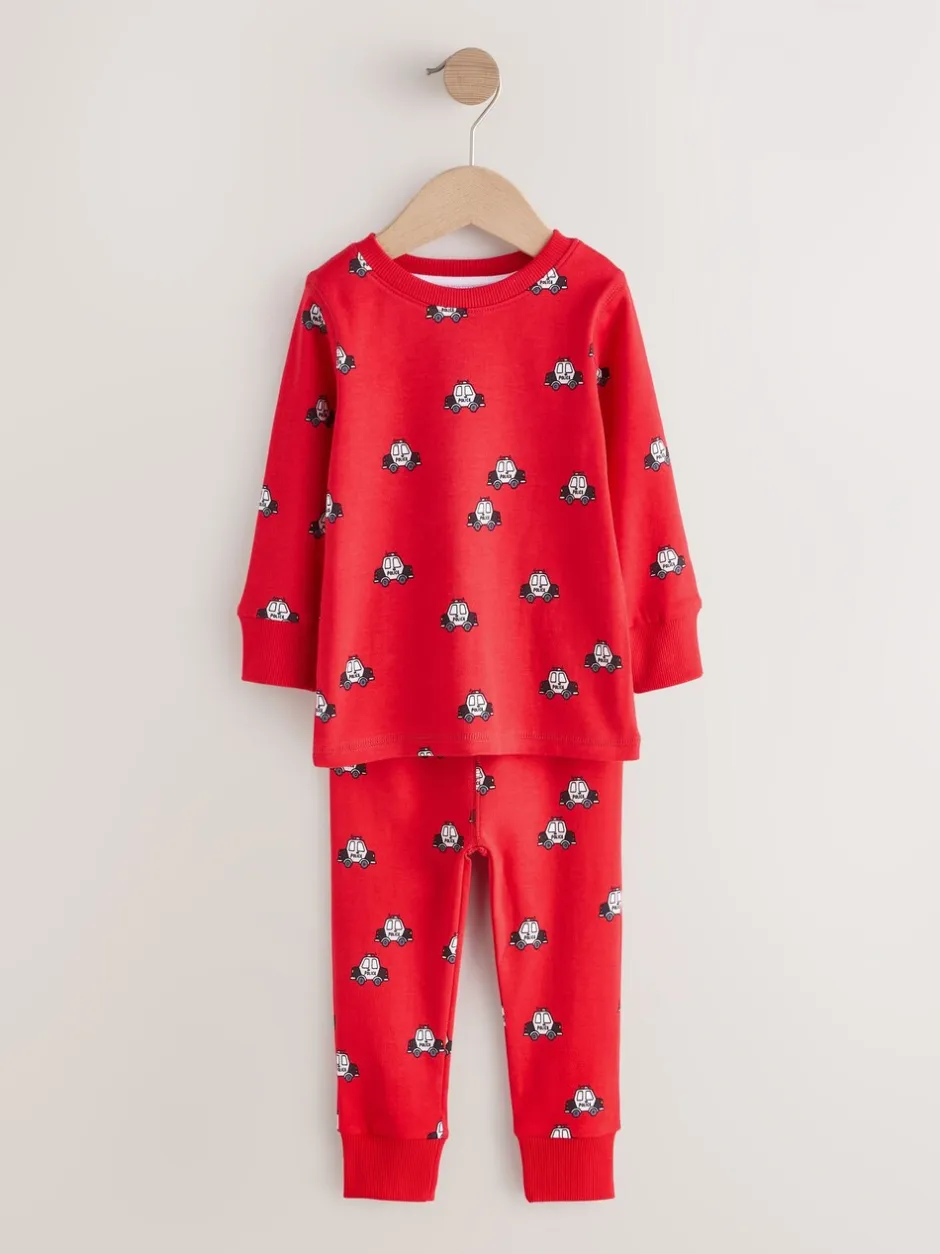Pyjama's|Nachtkleding En Pyjama's|Next Donkerrood/blauw met hulpverleningsvoertuig - Mini Knusse Pyjama's 3 Set (9mnd-10jr)
