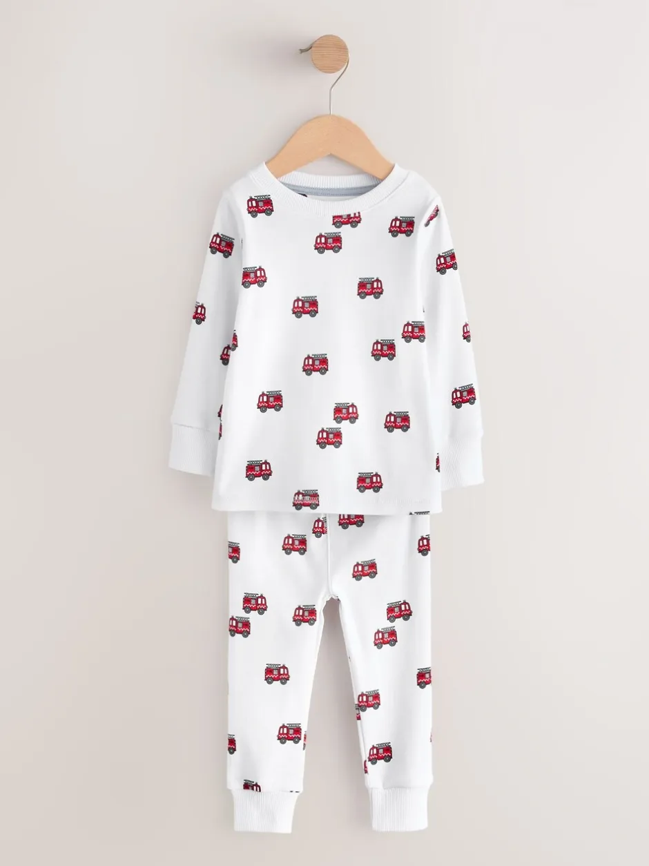 Pyjama's|Nachtkleding En Pyjama's|Next Donkerrood/blauw met hulpverleningsvoertuig - Mini Knusse Pyjama's 3 Set (9mnd-10jr)