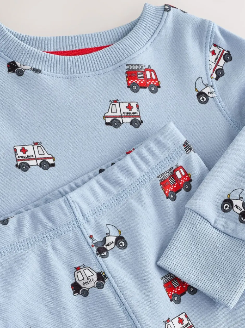 Pyjama's|Nachtkleding En Pyjama's|Next Donkerrood/blauw met hulpverleningsvoertuig - Mini Knusse Pyjama's 3 Set (9mnd-10jr)