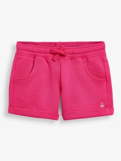 Shorts|Benetton - 100% katoenen jersey shorts voor meisjes Donkerroze