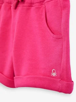 Shorts|Benetton - 100% katoenen jersey shorts voor meisjes Donkerroze