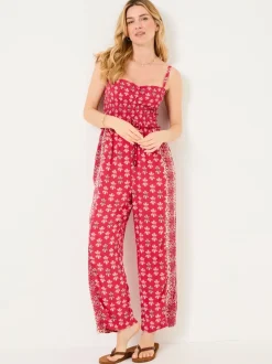 Jumpsuits En Playsuits|Fat Face - FatFace - Jumpsuit Donkerroze Earth Geo
