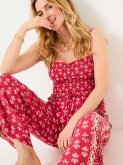 Jumpsuits En Playsuits|Fat Face - FatFace - Jumpsuit Donkerroze Earth Geo