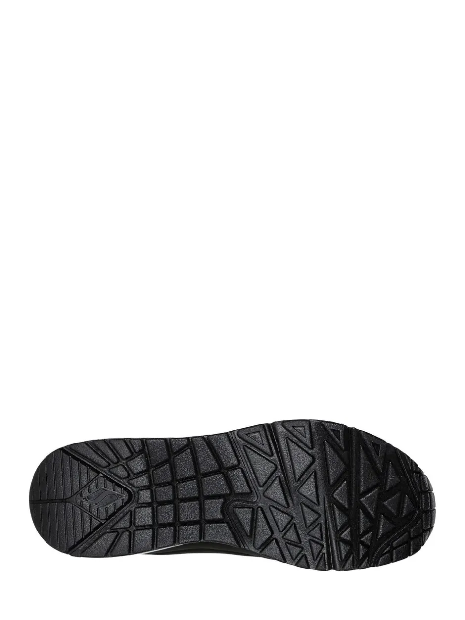 Sneakers*Skechers - goudkleurige damessneakers met standaard pasvorm Uno Donkerzwart