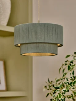 Lampenkappen|Verlichting*Next Easy Fit Woven Light Shade Grijs-groen
