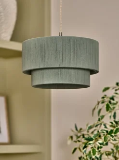 Lampenkappen|Verlichting*Next Easy Fit Woven Light Shade Grijs-groen