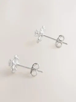 Sieraden*Next Echt zilver - Glinsterende oorknopjes met bloem