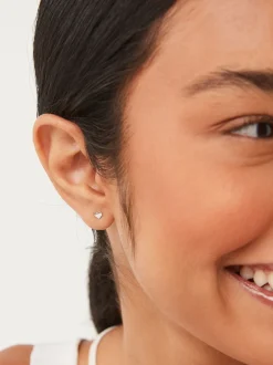 Sieraden*Next Echt zilver - Hartvormige oorknopjes met siersteentjes