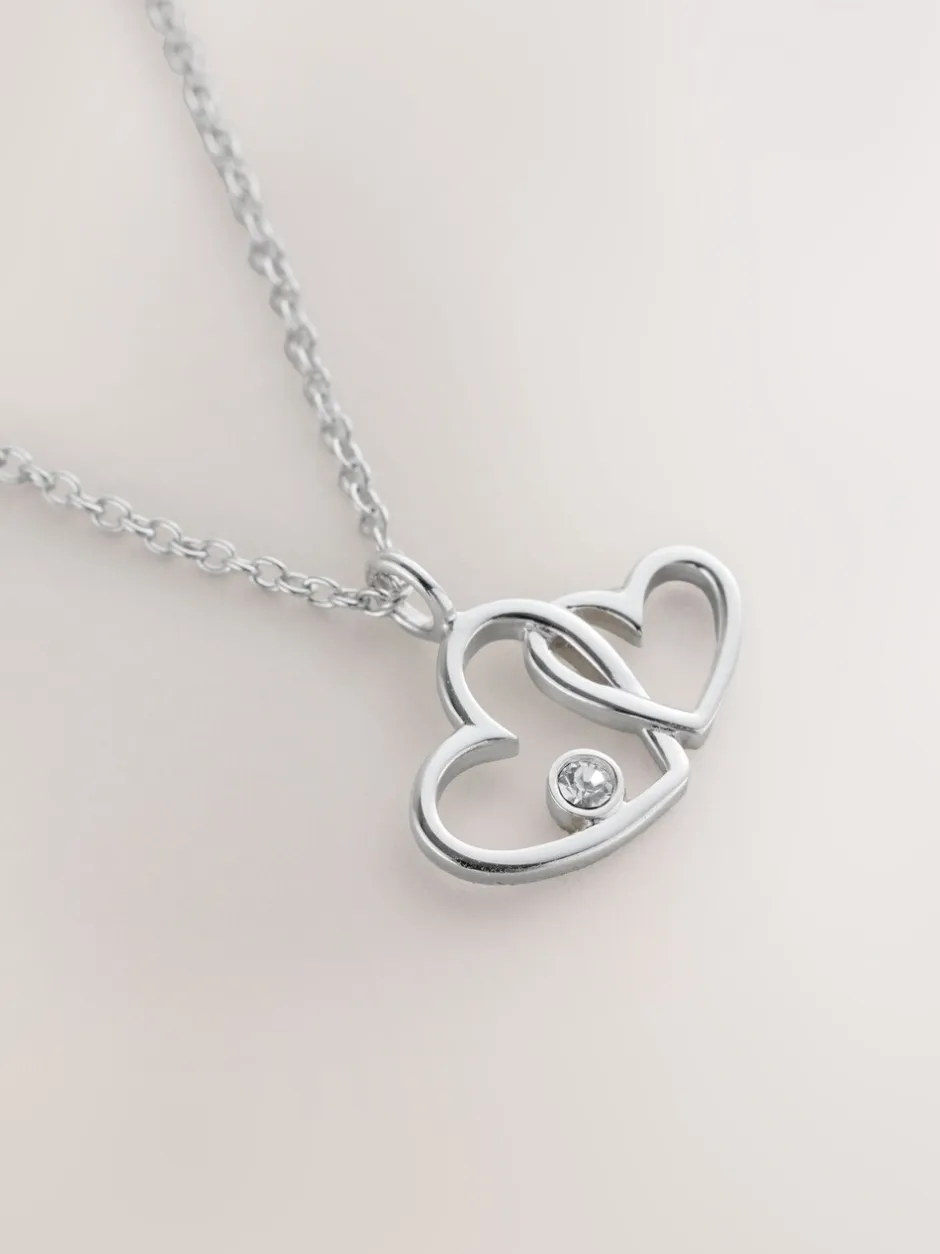 Sieraden*Next Echt zilver - Intertwined Heart Pendant Necklace