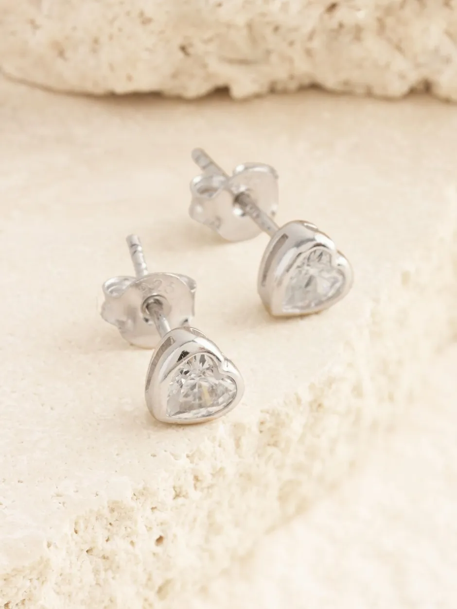 Sieraden|Next Echt zilver - Oorknopjes met hartje