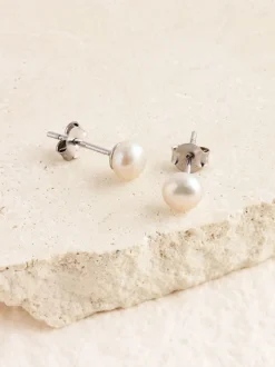 Sieraden|Next Echt zilver - Oorknopjes met zoetwaterparel