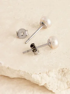Sieraden|Next Echt zilver - Oorknopjes met zoetwaterparel