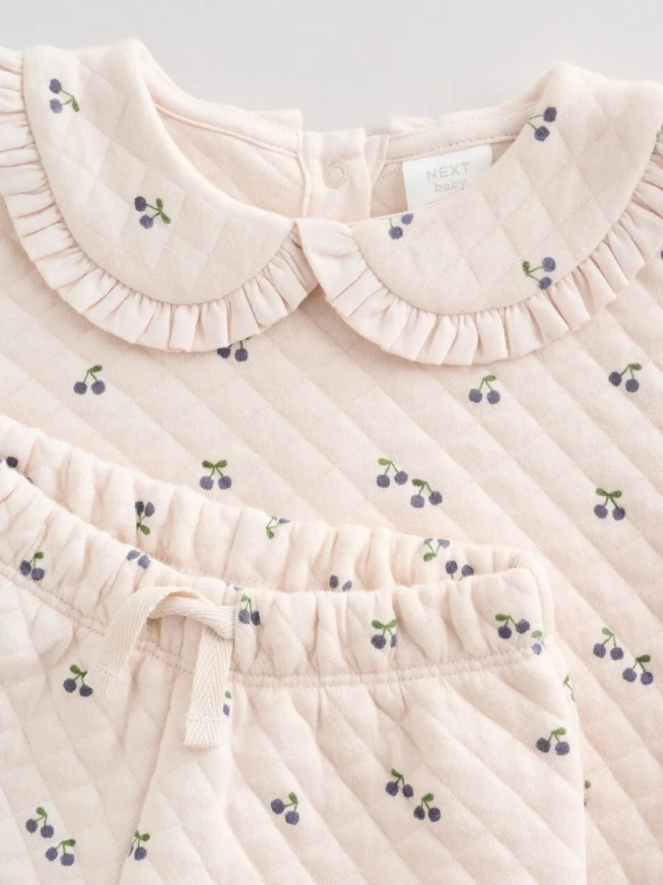 Sets En Outfits|Sweaters En Hoody´S|Next Ecru - Baby doorgestikte Sweatshirt en Broeken Set 2 Pieces (0mnd -2jr)