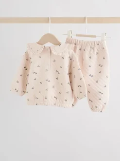 Sets En Outfits|Sweaters En Hoody´S|Next Ecru - Baby doorgestikte Sweatshirt en Broeken Set 2 Pieces (0mnd -2jr)
