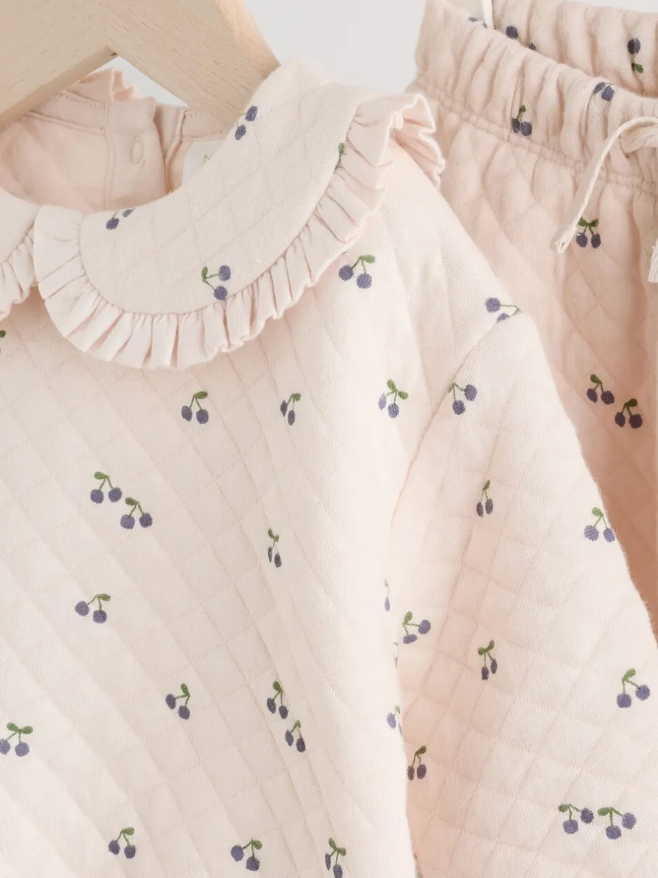 Sets En Outfits|Sweaters En Hoody´S|Next Ecru - Baby doorgestikte Sweatshirt en Broeken Set 2 Pieces (0mnd -2jr)