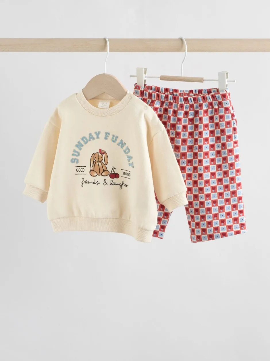 Sets En Outfits|Sweaters En Hoody´S*Next Ecru - Baby Sweatshirt and Trousers Set 2 Piece (0mths-2yrs)