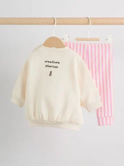 Sets En Outfits|Sweaters En Hoody´S*Next - Baby Sweatshirt and Leggings 2 Piece Set (0mths-2yrs) Ecru